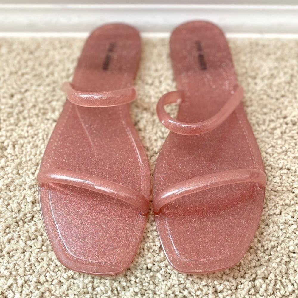 Steve Madden Pink Glitter Jelly Slide Sandals